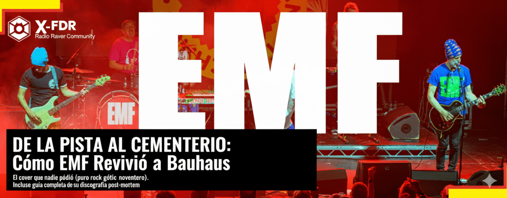 Unbelievable, pero cierto: 💀 La banda rave-rock EMF cubrió el himno gótico «Bela Lugosi’s Dead» de&nbsp;Bauhaus.